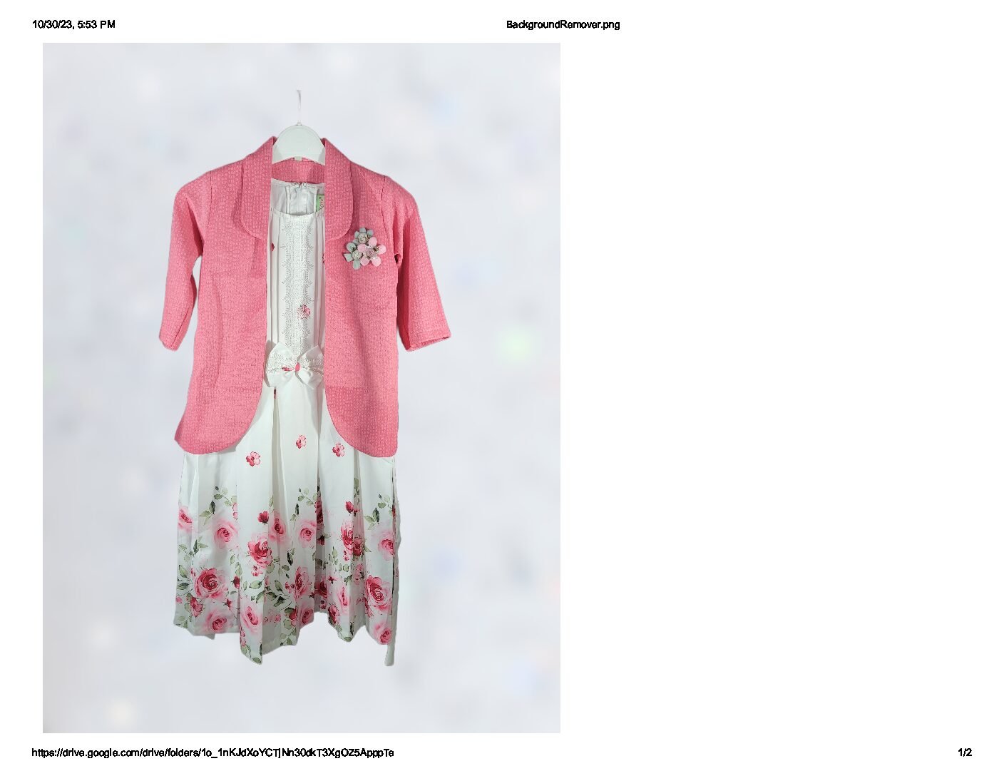 White and pink coloured frock